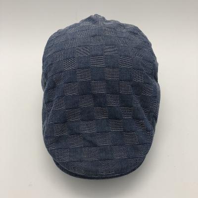 China 2020 new arrival fashion 100% cotton simple checked ivy hat for men in spring and summer for sale