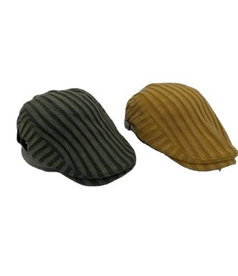 China Character Factory Stripe Wholesale Cotton Newsboy Men's British Gentle Retro Ivy Hat Flat Driver for sale