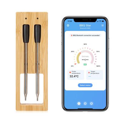 China Wire No Dirty Premium Wireless Smart Meat Thermometer, Dual Probes Wireless Meat Thermometer for Oven Grill Kitchen BBQ for sale