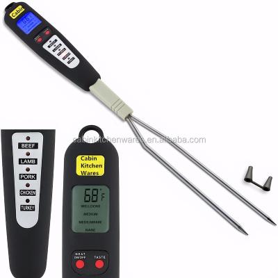 China Professional Digital High-brightness Backlight Display BBQ Meat LCD Fork Thermometer for sale