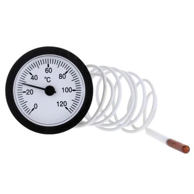 China ABS Case Dial 52mm Boiler Thermometer Industrial Capillary Hot Water Temperature Gauge for sale