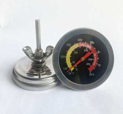 China Colored Outdoor BBQ Easily Cleaned Dial Stainless Steel Oven Grill Thermometer for sale