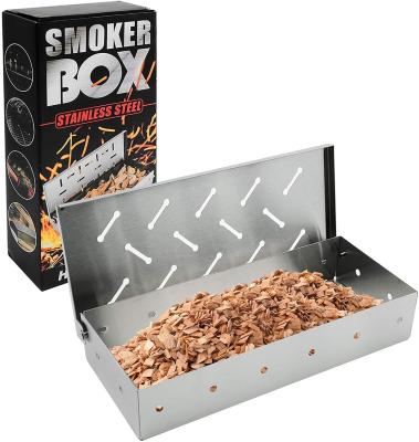 China Easily Cleaned Grilling Accessories, Universal 7576 Stainless Steel Smoker Box For BBQ Grill Wood Chips for sale