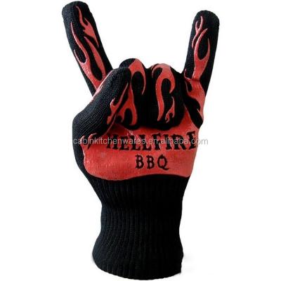 China Amazon Printed Grill BBQ Smoker Grill Extreme Heat Resistant Cooking Gloves for sale