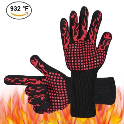 China Outfits heat up extremely up to 932Â ° F Gloves Fire Pit 932F Heat Resistant BBQ Heat Resistant Gloves for sale