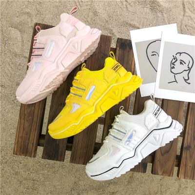 China 2020 Fashion Women's Sneakers Lit Wholesale Popular Lace Up High Top PU Shoes for sale