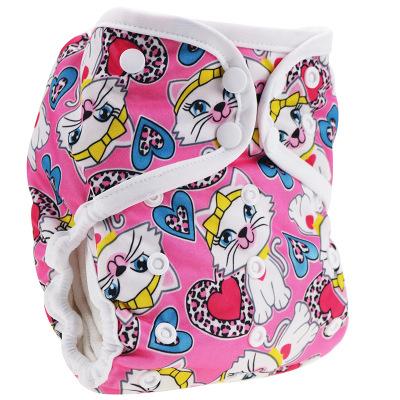 China LOKEY STAR Print Best Selling Comfortable and Reusable AIO Cloth Baby Diapers for sale