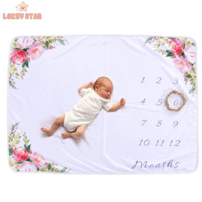 China Lokeystar PORTABLE Infant Milestone Blanket Photo Photography Cloth Calendar Blankets 76x102cm for sale