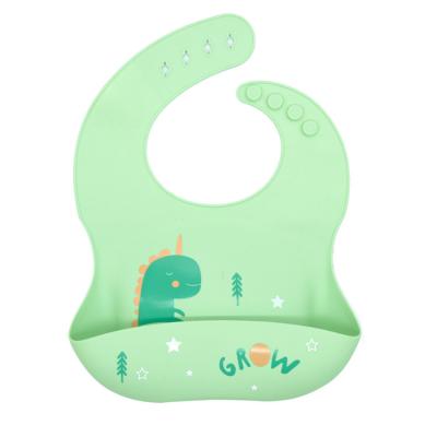 China Antibacterial Soft Silicone Feeding Bibs Bibs Silicone Adjustable Fit Waterproof Baby Bib for sale