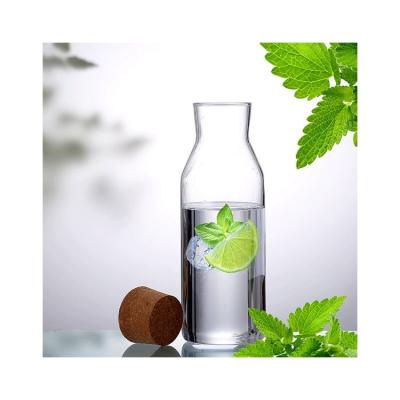 China High Quality Custom Sustainable Sale Storage 1000ml Glass Water Bottle With Wooden Lid for sale