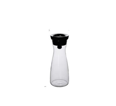 China Sustainable Plant High Borosilicate Glass Water Jug With Lid, Cold Water Bottle With Stainless Steel Lid for sale