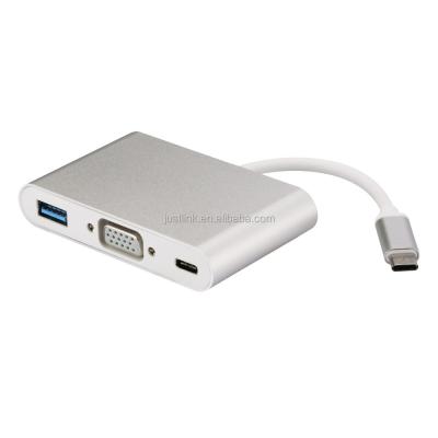 China COMPUTER USB C Adapter Hub Type C USB 3.1 To VGA USB3.0 Cable Multiport Digital AV Adapter With Type C PD for sale