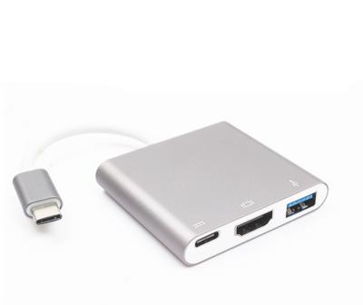 China For Apple Macbook 4K Type C 3.1 To HDMI USB3.0 Hub With USB C Female PD Multiport Charger Adapter Cable for sale