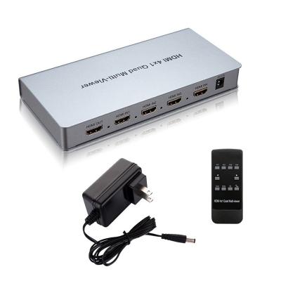 China HD Multiviewer HDMI Switcher Full HD 1080p 4x1 IR Quad Seamless Off Control 4 Multi-Viewer HDMI Changer In 1 Converter JL-0401QM for sale