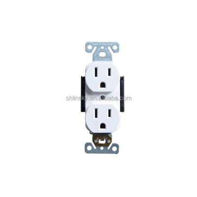 China Shanghai Linsky Convenient 15A 125V UL Listed White Duplex Receptacle Socket for sale