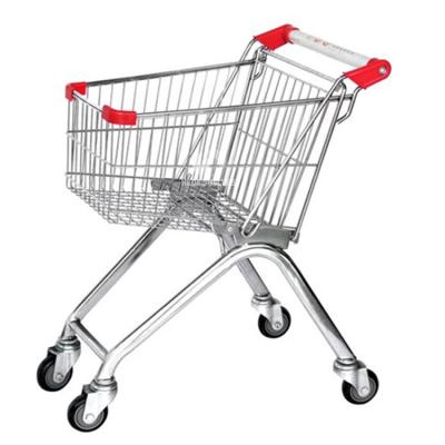 China Durable Hot Selling 4 Wheels Stainless Metal Supermarket Shopping Trolley With Plastic Chair for sale