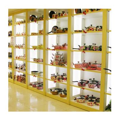 China Stores wholesale glass bowl and pan display stand and glass display rack for sale