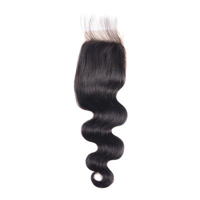 China Wholesale Body Wave 4x4 Lace Closure Free Part 100% Brazilian Hair Remy Hair Lace Frontal Closure Natural With Baby Hair Lace Closure for sale