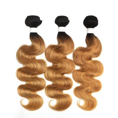 China Body Wave 1b/27 Ombre Bundles Full Cuticle Body Wave 1 Piece Brazilian Hair Weave Bundles 100% Virgin Hair Extensions for sale