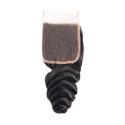 China Peruvian Loose Lace Front Closure With Baby Hair Wave Lace Closure And Headband 4x4 2x6 5x5 13x4 13x6 6x6 7x7 360 Wholesale Swiss Lace Closure for sale