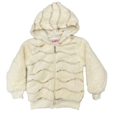 China New Viable Winter Children's Clothing With Sequin Faux Fur Coat Kids Wear Children Clothing Girls Jacket Coats Warm Children Clothing for sale