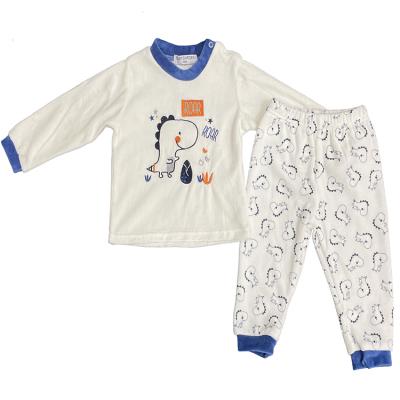 China Custom name VELVET OEM ODM kids clothes printing shirt knit velvet boy pajamas set for sale