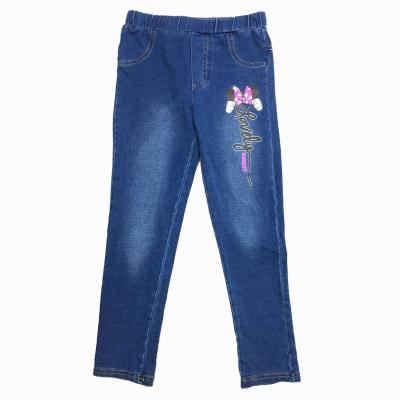 China Wholesale Custom Plain Color Fade Proof Kids Knitted Denim Gaiters Kids Knitted Pants Jegging Pants For Kids for sale