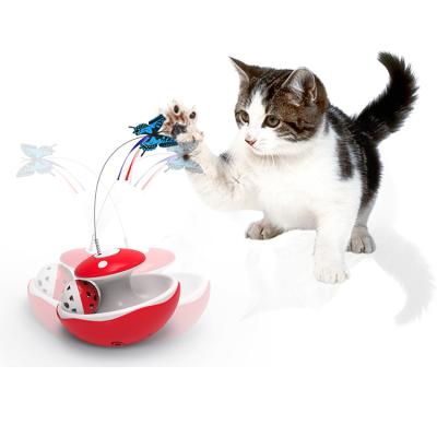 China Viable 3 In 1 Interactive Pet Cat Toys Obstacle Light Avoidance Funny Automatic Electric Smart Cat Feather Tumbler Robot for sale