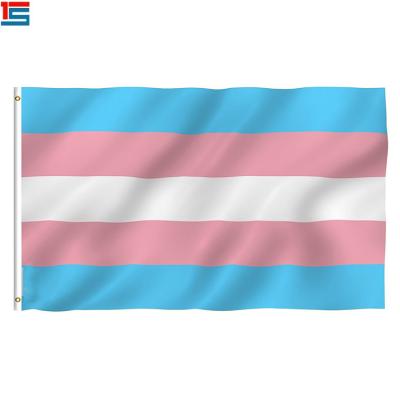 China FLYING Blue 3x5 Foot Tranny Flag Pink Rainbow Flags for sale