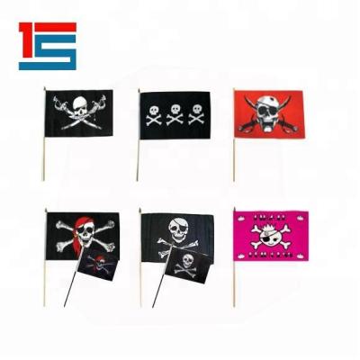 China Hanging Handheld Pirate Stick Flags For Pirate And Pirate Festival Party for sale