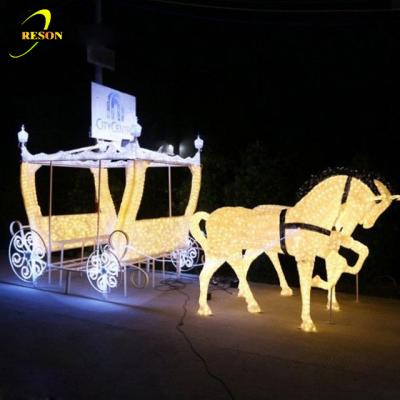 China Detachable LED Lighted Cinderella Horse Carriage Christmas Wedding Supplies for Garden Decoration for sale