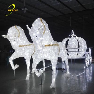 China Wedding Acrylic Christmas Wedding 3D Pumpkin Horse Carriage Decoration Lights for sale