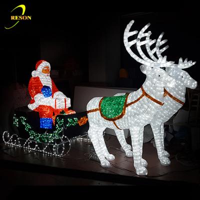 China Sleigh Enchanted Carriage Christmas Lights Acrylic Santa Sleigh Enchanted Carriage for sale