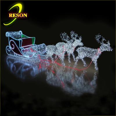 China China Commercial Supplier Outdoor Use Christmas Lighted LED Reindeer Sleigh for sale