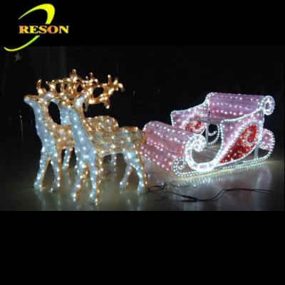 China Indoor& outdoor christmas decoration led lighting outdoor christmas reindeer sleigh for sale