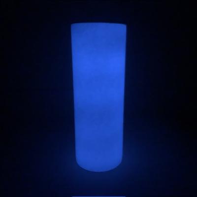 China Durable Luminous Double Wall 20oz Vacuum Straight White Green Tumbler Cup Glow In The Dark Sublimation Tumbler for sale