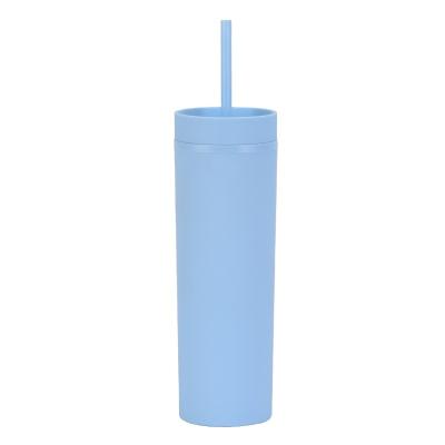 China HOT Selling Viable Double Wall Insulated Matte Powder 20oz Colored Skinny Acrylic Plastic Tumblers for sale