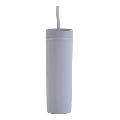 China Viable Wholesale Reusable Bulk Double Wall Insulated Powder Matte Acrylic Customized 16oz Colored Plastic Lean Tumbler for sale