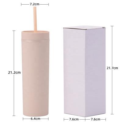 China Viable 16oz Sublimation Wholesale Multicolor Plastic Skinny Straight Tumblers With Lid And Straw for sale