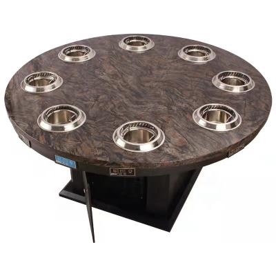 China Commercial Electromagnetic Restaurant Hot Pot Table Give Best Decorate Suggestion For New Store Set Korean Hot Pot Barbecue Tables For Restaurant for sale