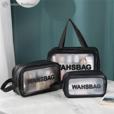 China Hot Selling Custom Fashion PVC Makeup Bag Low MOQ Logo Cosmetic Bag Clear for sale