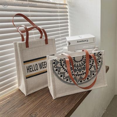 China Wholesale Fashion Large Capacity Canvas Ethnic Style Canvas Handbags Tote Bags And Handbags For Women for sale