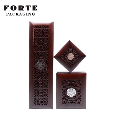 China STRONG Vintage Style Wooden Ring Jewelry Boxes Eco - Friendly Wooden Gift Boxes With Logo for sale