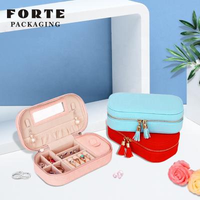 China FORTE Eco-Friendly Amazon Travel Jewelry Box Luxury Small Jewelry Travel Kits Organizer for sale