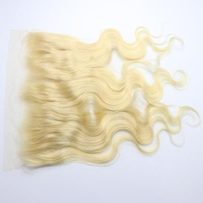 China Factory Direct Selling Best Quality Silky Straight Wave Cuticle Aligned 13x6 HD Body Weave 613# Sheer Swiss Blonde Lace Bandeau for sale