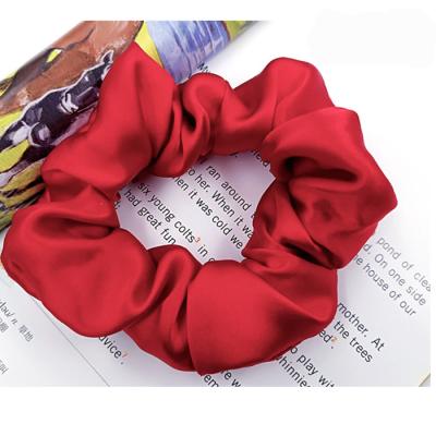 China Widely used colorful 19mm silky red scrunchies, for girls and women, soft hair care for sale