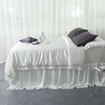 China Nondisposable 19mm Seamless Silk Sheet Set Silk Duvet Cover Set In Solid Colors for sale