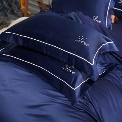 China 1 Pair Non-Toxic Luxury Embroidery Pillow Cases Pure Mulberry Silk Super Soft Couples Pillowcase Bedroom Pillow Covers 48*74cm for sale