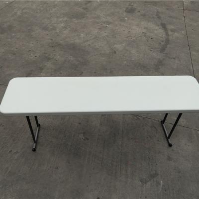 China Eco-Environmently Outdoor Plastic Portable Easy Carry Banquet 6ft White HDPE Rectangular Table for sale