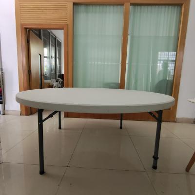 China 6ft Contemporary HDPE Round Picnic Camping Banquet Outdoor Plastic Whole Top Table for sale